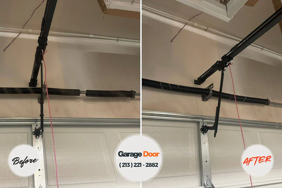 Before and after: garage door repair Auburn, NY